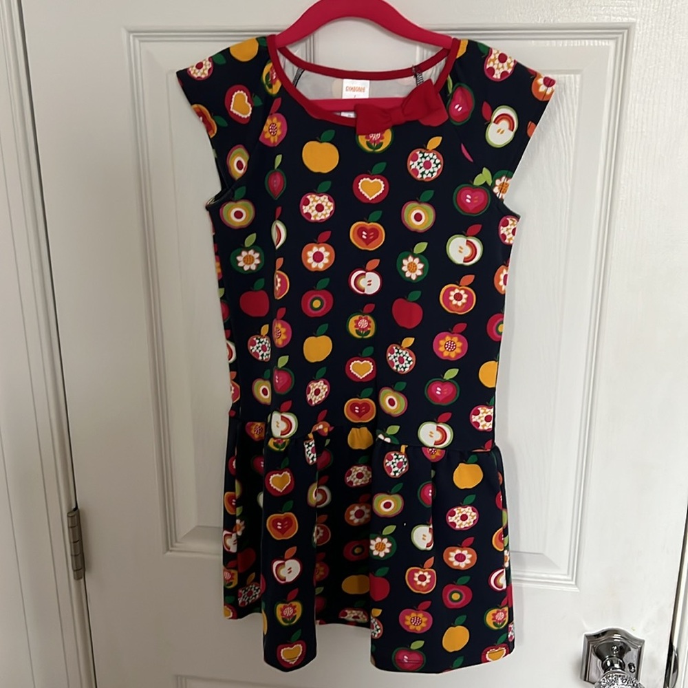 Gymboree Apple Dress Size 7-Navy - Picture 3 of 7